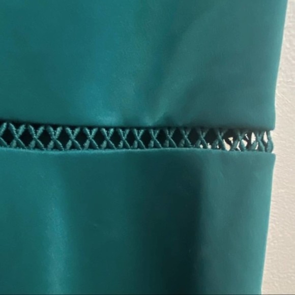 Francesca’s Hope Women's Green Short Sleeve Crochet Trim A-Line Dress M - Picture 9 of 11